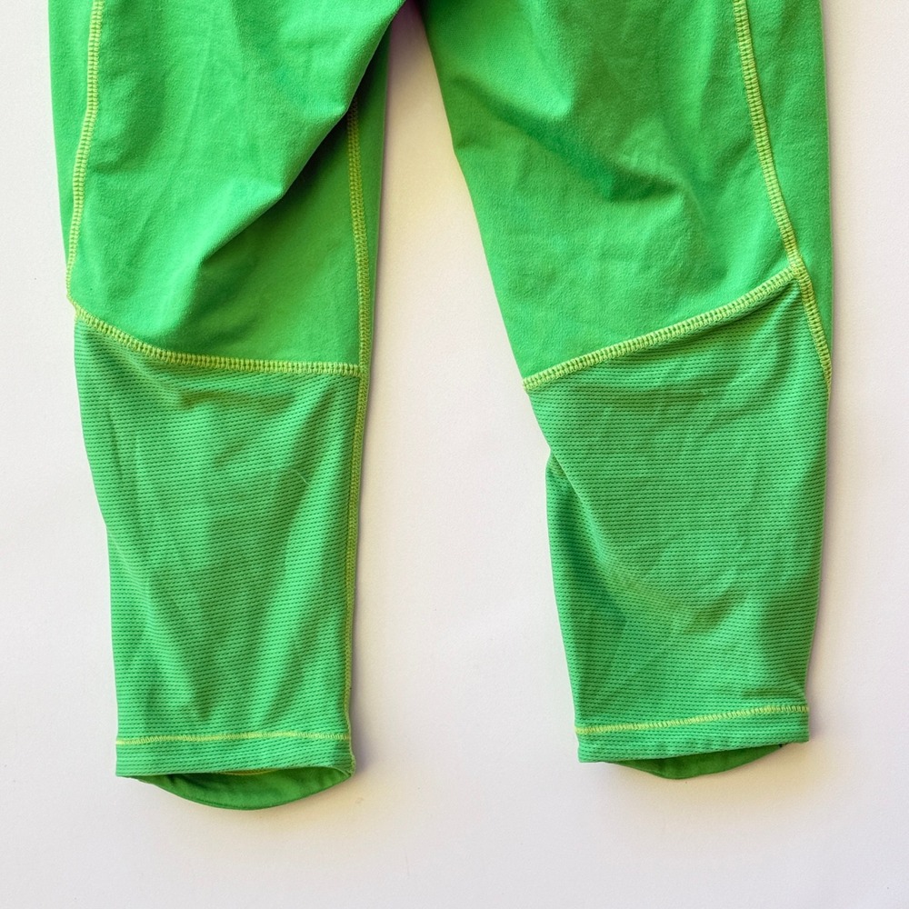 Athleta Leggings Womens‎ XXS Bright Green Capri Pockets Activewear Reflective - Picture 8 of 9